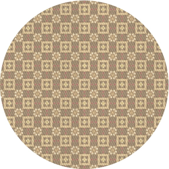 Ahgly Company Indoor Round Patterned Copper Brown Area Rugs, 4' Round