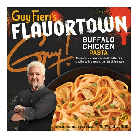 Guy Fieri's Flavortown Buffalo Chicken Pasta with Marinated Chicken Breast and Fettuccine, 10.1 oz (Frozen)