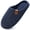 Felt Dark Blue, variant on Men's House Slippers Memory Foam Cotton-blend Slip-On Pantuflas Hombres Warm Cozy Scuff Home Bedroom Shoes Indoor/Outdoor Washable Rubber Soles Black Size 12