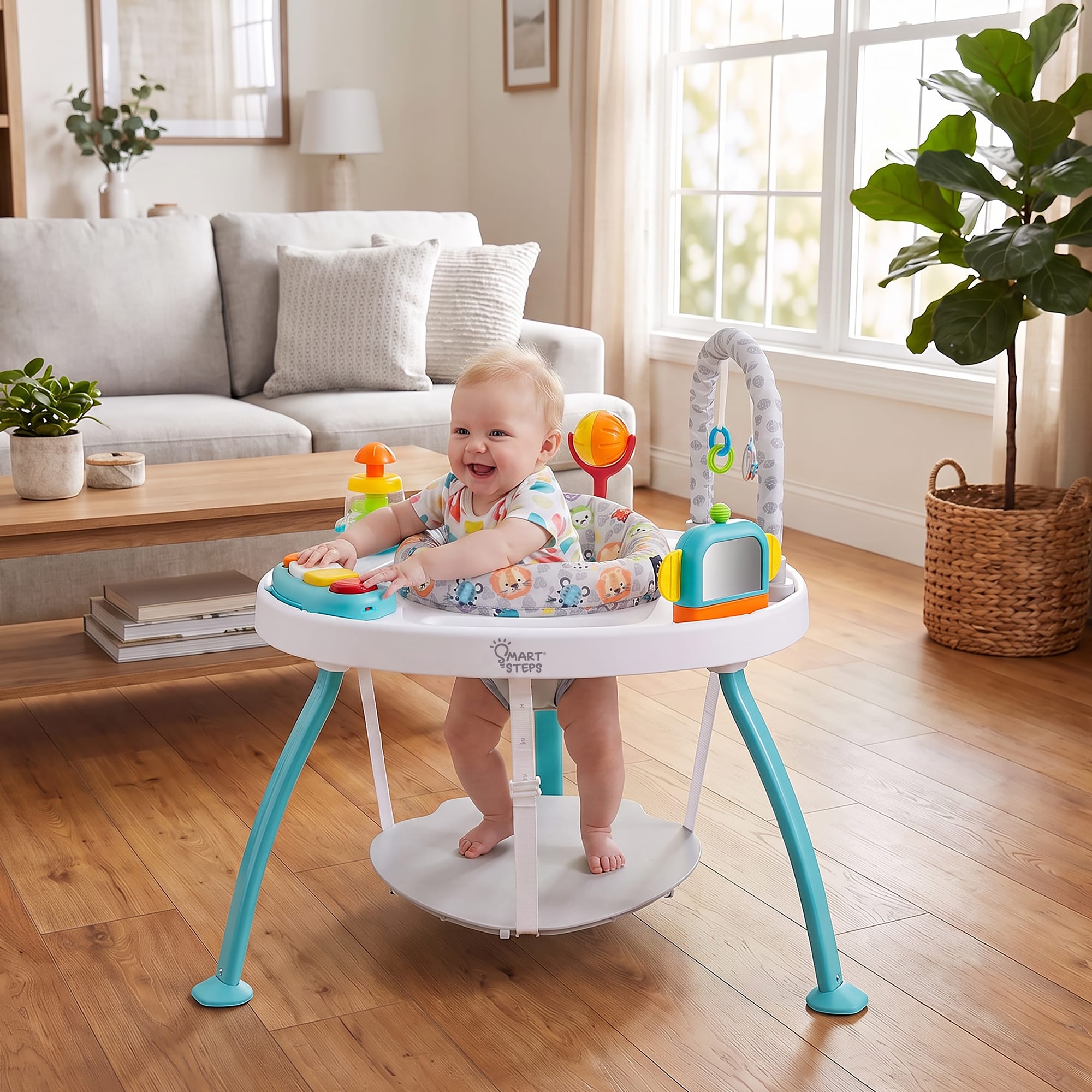 Smart Steps Bounce N' Play 3-in-1 Activity Center, Safari photo 2