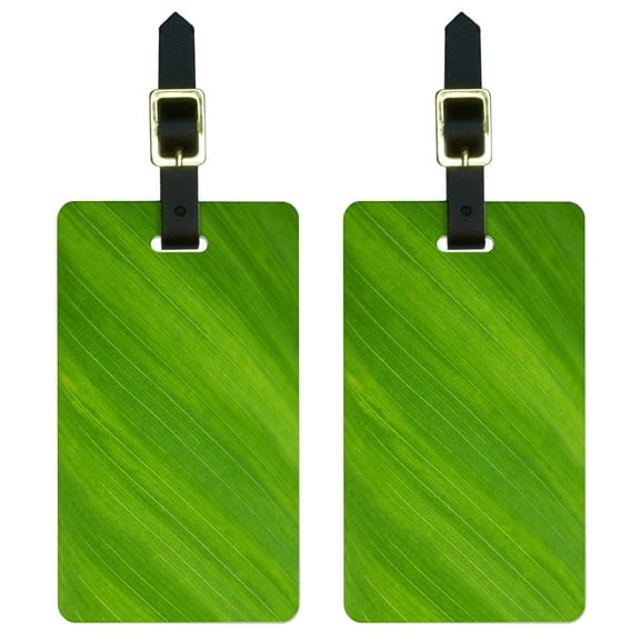 Graphics and More Green Leaf Pattern Luggage Tag Set