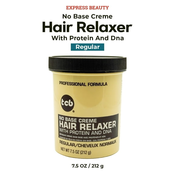 Express Beauty Hair Relaxer TCB No Base Creme Hair Relaxer with Protein and DNA (Regular) - 7.5 oz