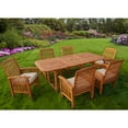 Outdoor Expandable Acacia Wood Patio Long Dining Table, Brown