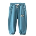 thumbnail image 2 of Boys Cotton Sweatpants Baggy Loose Casual Joggers Elastic Waist Drawstring Active with Pockets Kids School Uniform Trousers, 2 of 4