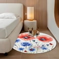 thumbnail image 3 of Red Blue Flower Concubine Washable Round Area Rug 6 ft, Independence Day, Soft Non Slip Rugs Stain Repellent Indoor Felt Carpet for Living Dining Room Bedroom Home Office, 3 of 9