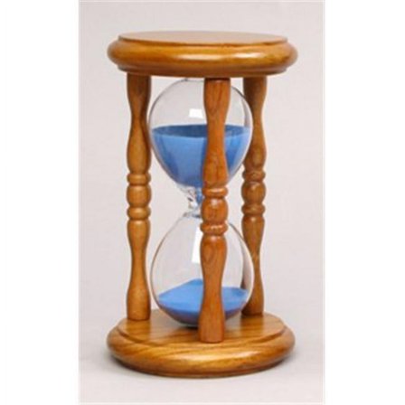 G.W. Schleidt 36005NA-G Sand Timer 5 Mins Blue Sand in Natural Stand  6-Inch