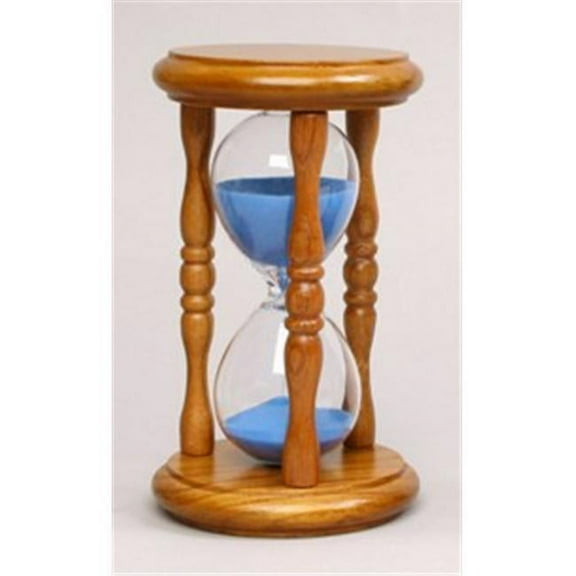g.w. schleidt 36005na-g sand timer 5 mins blue sand in natural stand  6-inch