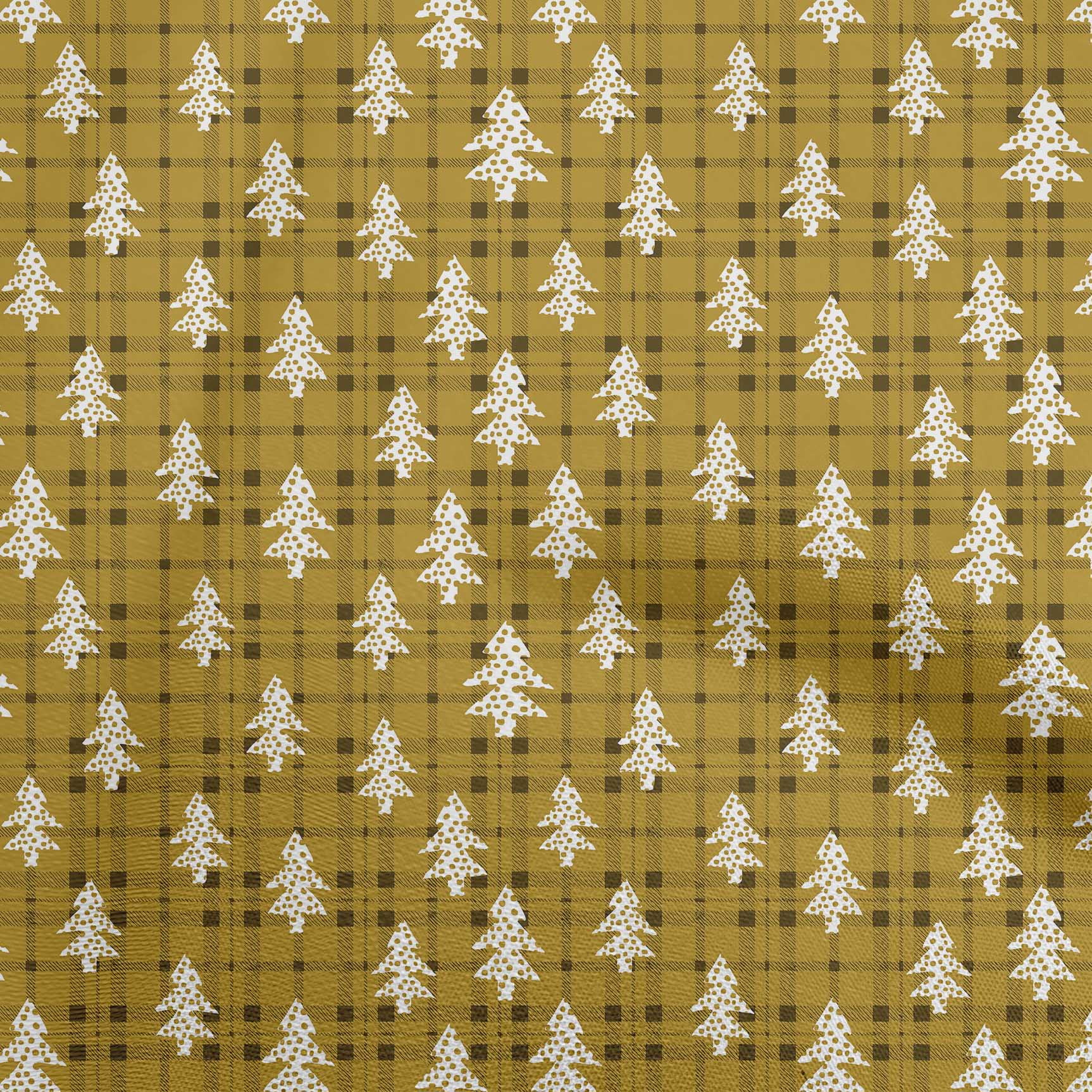 oneOone Cotton Jersey Lime Green Fabric Christmas Tree Sewing Material Print Fabric By The Yard 58 Inch Wide