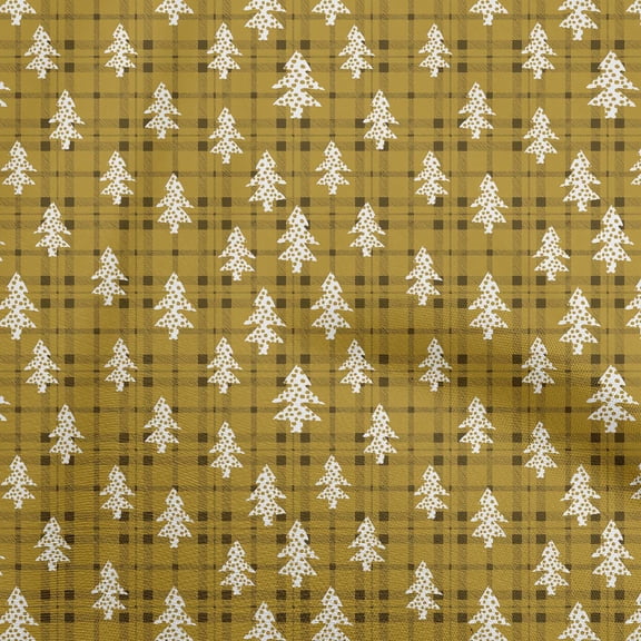 oneOone Velvet Lime Green Fabric Christmas Tree Dress Material Fabric Print Fabric By The Yard 58 Inch Wide