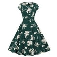 thumbnail image 2 of Shorts pour Femmes, Robe pour Femmes, Robe Midi Décontractée Aguichant à Col Taille Haute Rayée à Manches Courtes, Robe Décontractée pour Femmes, Robe Aguichant pour Femmes, 2 of 9