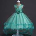 thumbnail image 2 of Ropa para niños, vestido de pasarela para niños, vestido de princesa con flores para niños grandes, vestido de flores bordado con lentejuelas, 2 of 5