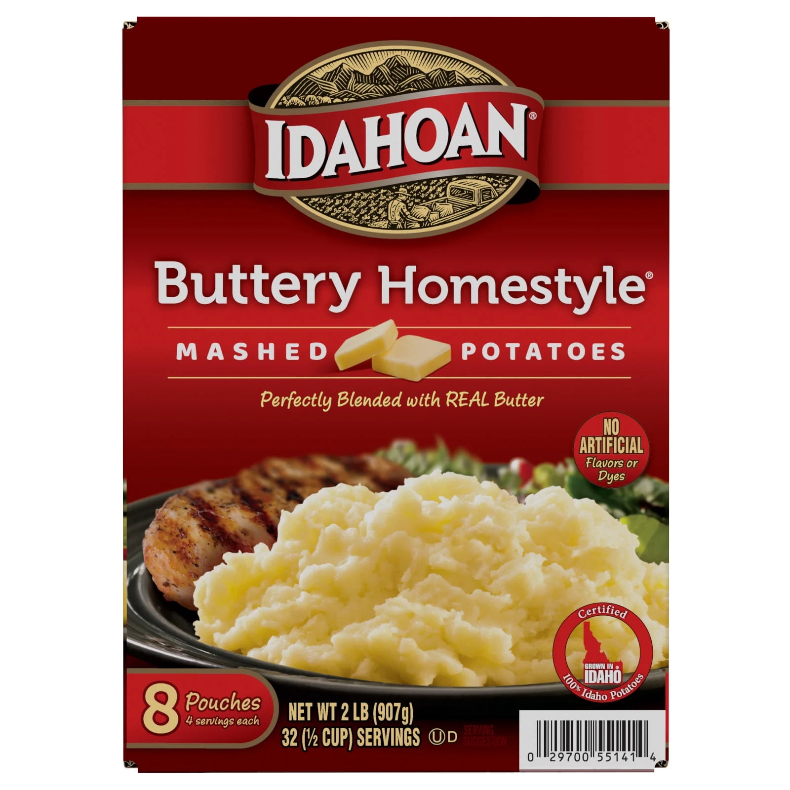 Idahoan Buttery Homestyle Mashed Potatoes Club Pack, 4 oz (Pack of 8)