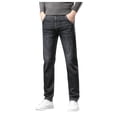 thumbnail image 3 of Men's Slim Fit Stretch Jeans Lined High Waisted Jeans Thick Warm Winter Jean Denim Pants, Grey, Size 31, 3 of 6