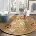 thumbnail image 2 of SAFAVIEH Blossom Linnaea Floral Flowers Wool Area Rug, Camel/Multi, 6' x 6' Square, 2 of 10