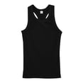 thumbnail image 6 of Zimjoy Men's Muscle Gym Tank Top Quick Dry Breathable Y-Back Vest Regular Fit Ribbed Textured Sleeveless Tank Tops, Black 3XL, 6 of 7