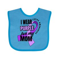 Inktastic I Wear Purple for My Mom Lupus Awareness Boys or Girls Baby Bib