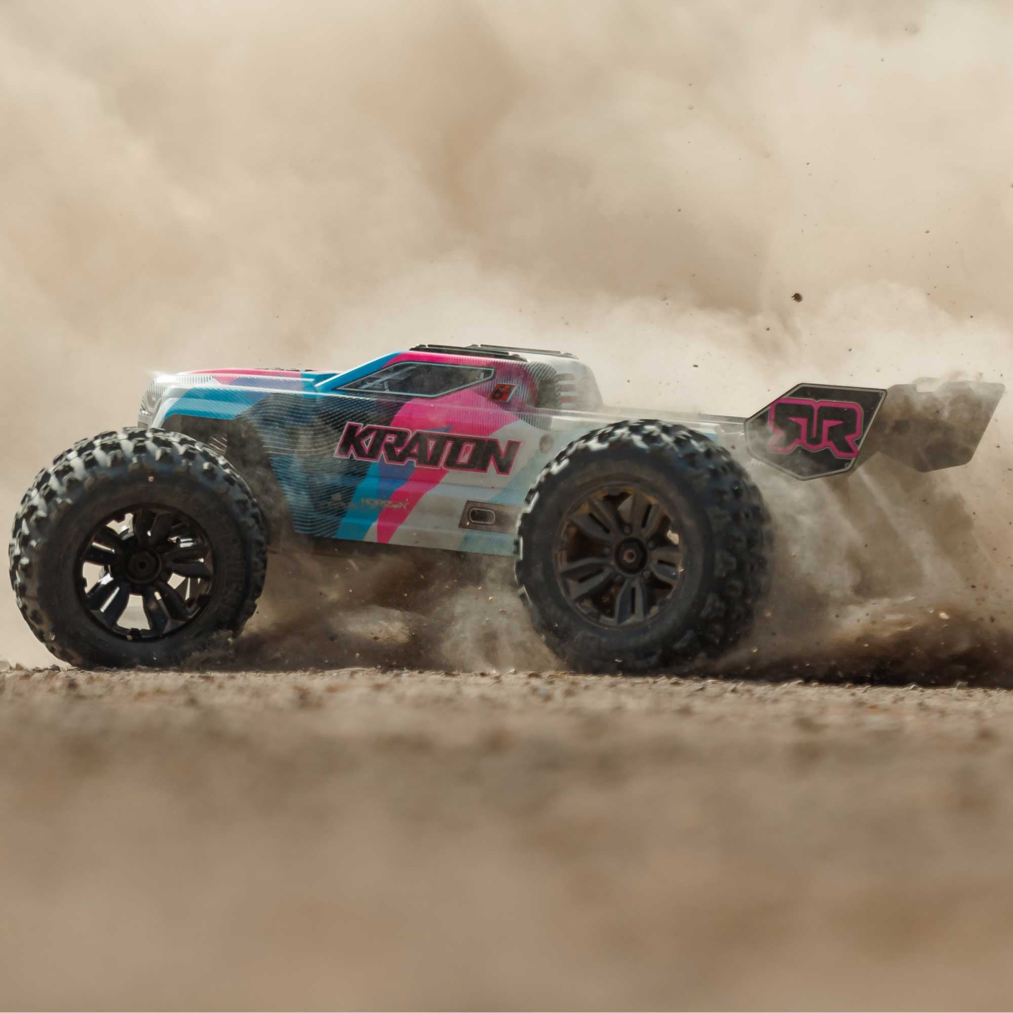 ARRMA RC Truck 1/8 KRATON 4X4 6S BLX BRUSHLESS V6 SPEED TRUCK RTR Battery and Charger Not Included Blue/Pink ARA8608V6T2