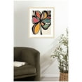 thumbnail image 2 of Kate and Laurel Framed Wall Art Print 'Midnight Floral 2' by Alicia Bock, 22 x 26, Woodgrain Stripe Blonde Frame, Modern Contemporary, Abstract Art for Wall Decor, 2 of 8