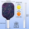 thumbnail image 4 of Pickleball Paddles Set Of 2, Fiberglass Surface, Colorful Geometry Print, 4 Balls & Bag, 4 of 5