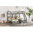 thumbnail image 3 of Euroco Pine Wood Bunk Bed Storage, Full over Twin & Twin, Gray, 3 of 11