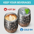 thumbnail image 4 of 12oz Stemless Wine Tumblers Leopard Print and Footballs Pattern Vacuum Insulated Stainless Steel Travel Tumbler Cups Mug with Lid and Straw for Champaign,Cocktail,Beer with Cleaning Brush, 4 of 5