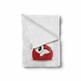 thumbnail image 2 of Love Soft Flannel Fleece Throw Blanket, Funny Dogs with Heart My Pet Best Friends Companions Ever House Animal Theme, Cozy Plush for Indoor and Outdoor Use, 50" x 70", Red White, by Ambesonne, 2 of 6