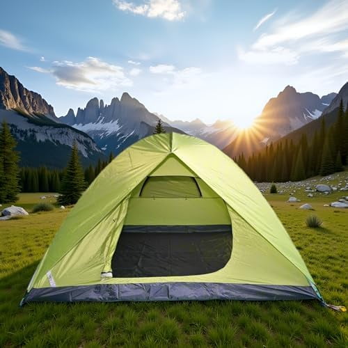 Dome Camping Tents for 6 Person Camping Tents, Family Camping Tent, Outdoor Easy Setup, Waterproof Windproof, 210D Oxford Fabric Ground Cloth (Green -6 People)$$Sport & Recreation Other