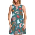 thumbnail image 1 of Easygdp cute Skull organ para Vestido Transpirable de Mujer, Vestido Suelto de Manga Corta con Pliegues y Bolsillos para el Verano, 1 of 7