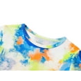thumbnail image 2 of Beezizac Little Big Boys Pajamas Tie Dye Blue & Yellow 2-PC Snug-fit Comfy Short Sleeve PJ Set Kid Summer Size 8, 2 of 7