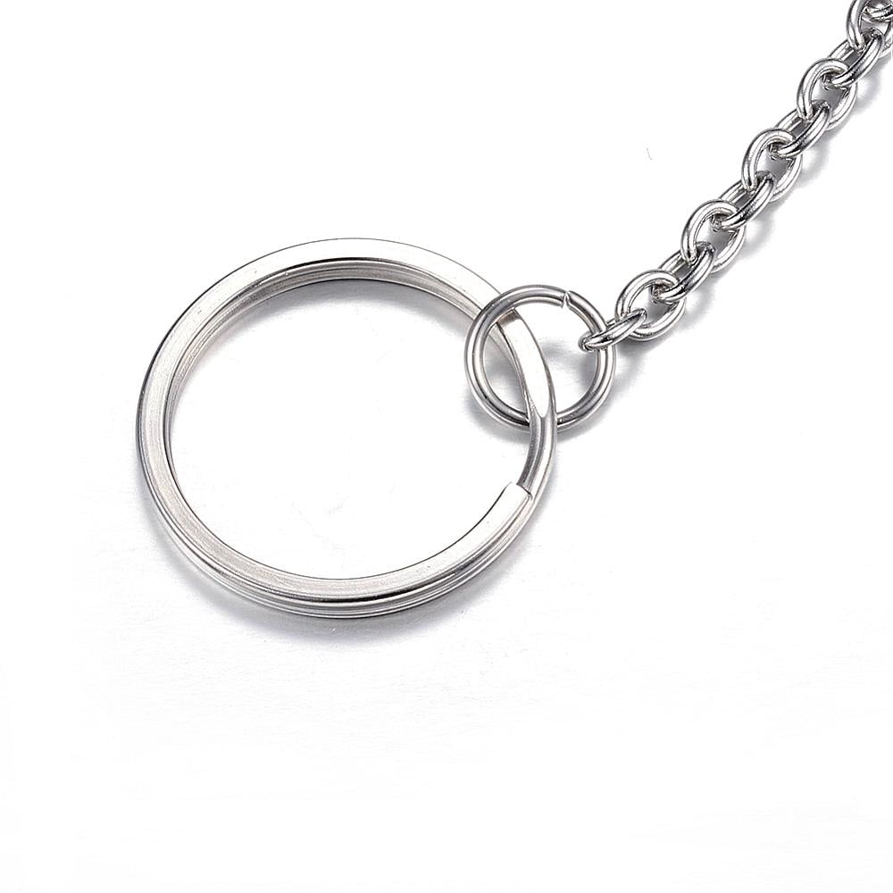 100 pc Tarnish Resistant 304 Stainless Steel Split Key Rings Keychain Clasp Findings