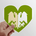 thumbnail image 1 of Divine Animals External Cruel Ability Two Heads Heart Vinyl Sticker Bicycle Bottle Decal, 1 of 3