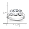 thumbnail image 3 of Sterling Silver Rhodium-plated 3 Stone CZ Ring, 3 of 6