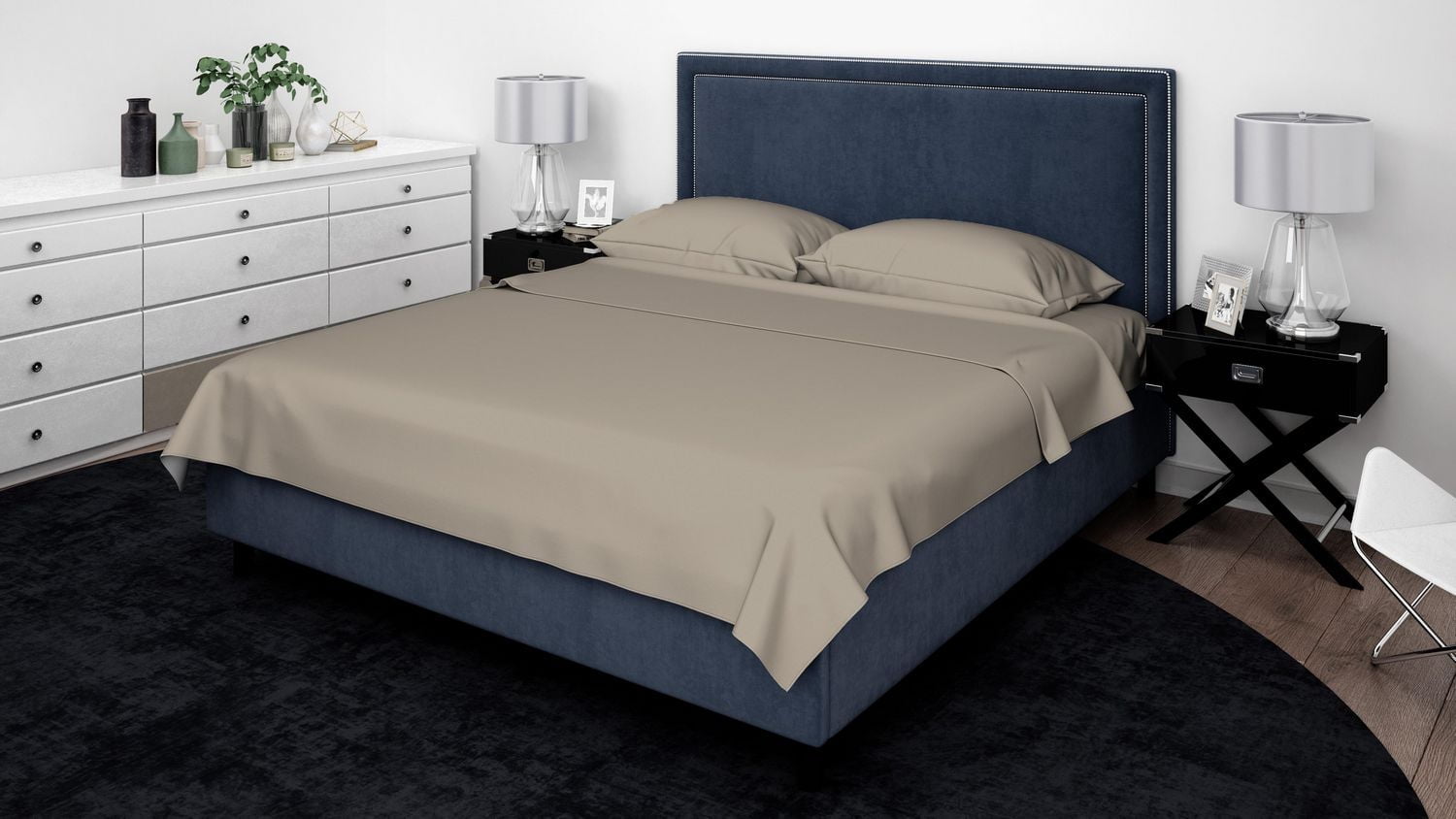 Ensemble de draps en coton égyptien 600 fils Johnson Home
