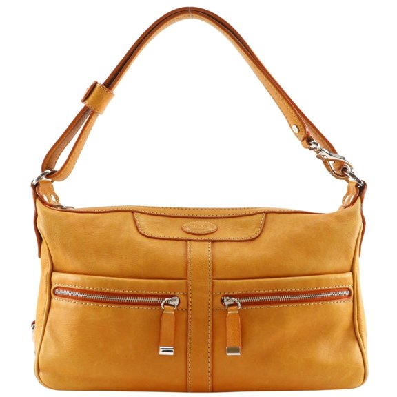Pre-Owned Tod's Miki Shoulder Bag, Leather, Orange, Women's