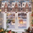 thumbnail image 5 of Christmas Candy Valances for Windows, 42 x 18in, Pink Ginger Bread House Xmas Tree Snowflake Rod Pocket Kitchen Valance Curtain Light Filtering Window Treatments for Living Room Bedroom, 1 Panel, 5 of 7