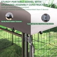 thumbnail image 5 of VEIKOUS 10ft x 10 ft Outdoor Dog Kennel w/ Canopy & 2 Bowls, Large Large Dog Crates for Yard, Lawn, Gray, 5 of 13
