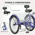 thumbnail image 5 of NAIZEA 24" Adult Tricycles, 7 Speed Three Wheel Tricycle Bike Cruiser Trike with Large Basket for Men, Women, Seniors, 5 of 11