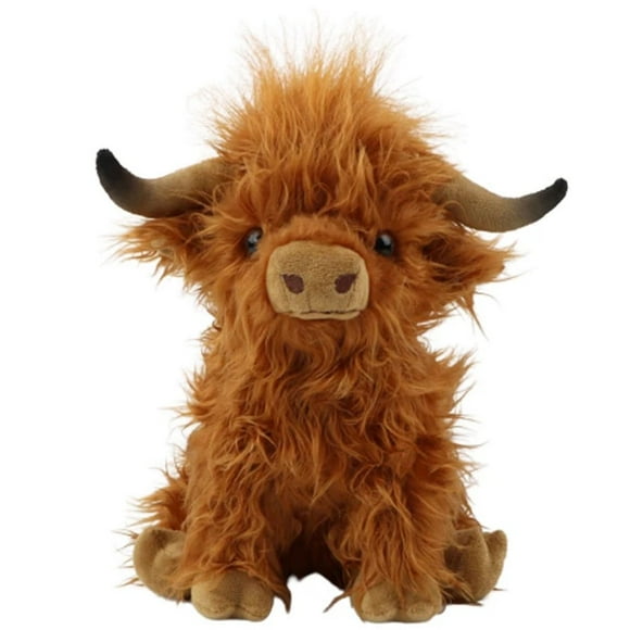 9.8inch Highland Cow Plush Heal Your Mood Cow Stuffed Toy Soft and Comfortable Plush Figure Toy High Simulation Cow Stuf