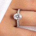 thumbnail image 5 of Silvago Jewel 14K White Gold Over Ring For Women's - 1.8 Ct Oval Cut White Diamond Ring for Women's - Solitaire With Accents Ring for Women's - Diamond Ring for Engagement - Ladies Forever Rings, 5 of 8