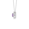 thumbnail image 5 of Natural Amethyst with Moissanite Solitaire Halo Round Pendant Necklaces for Women in Sterling Silver,February Birthstone Jewelry Gift Her Birthday,Wedding Anniversary,Mothers Day,Christmas,Valentines, 5 of 7