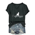 thumbnail image 2 of ALLLIST Tops for Women Summer Short Sleeve V Neck T-Shirts Gray Animal Print Fashion Shirts Women's Clothing, 2 of 6