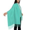 thumbnail image 3 of Rateoe Teal Turquoise Women's Traditional Scarf Wrap Tassel Shawl Fringes Neck Head Shawl Retro Scarf, 3 of 8