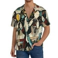 thumbnail image 7 of Lsque Colorful Bulldog Duo print Men's Cuban Collar Short Sleeve Shirt Summer Beachwear Casual Button Down Fashionable Vacation Leisure Shirt-Large, 7 of 7