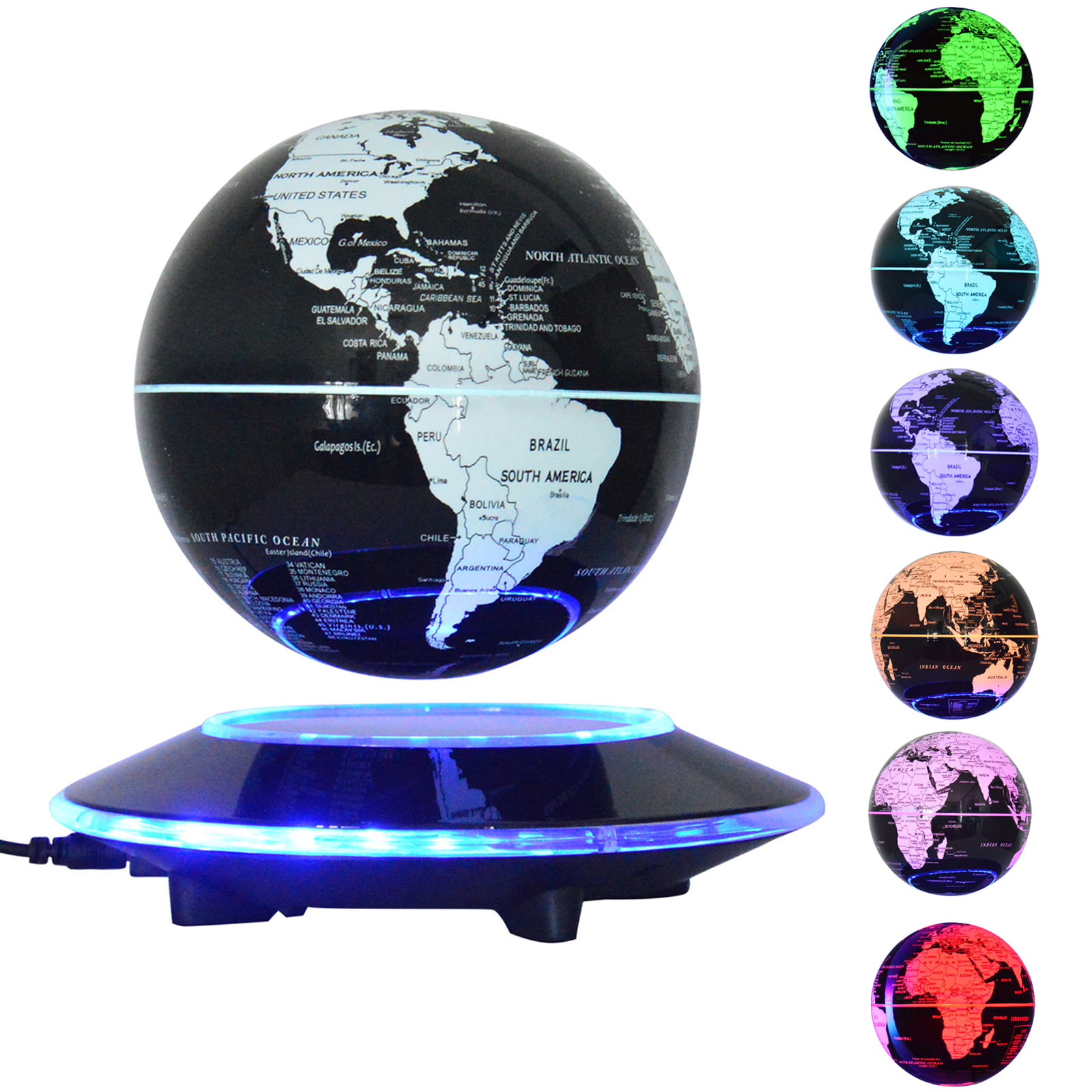 6 inch Floating Globe Magnetic Levitation World Map Levitating Globe LED Light 