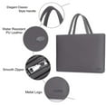 thumbnail image 3 of Mosiso PU Leather Laptop Tote Bag for Men Women, 15.6 inch Waterproof Shoulder Handbag Travel Office Work Business Computer Briefcase Ladies Messenger Bags with Small Case, Space Gray, 3 of 7