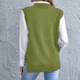 thumbnail image 5 of Women's Solid Color Knitted Fashion Vest, Casual V-Neck Base Layer Sweater for Autumn and Winter Outfits,Army Green,S, 5 of 5