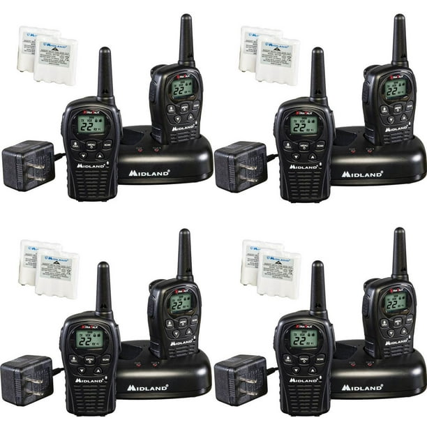 8 PACK Handheld 2 Way Radio Midland LXT500VP3 Xtra Talk Rechargeable