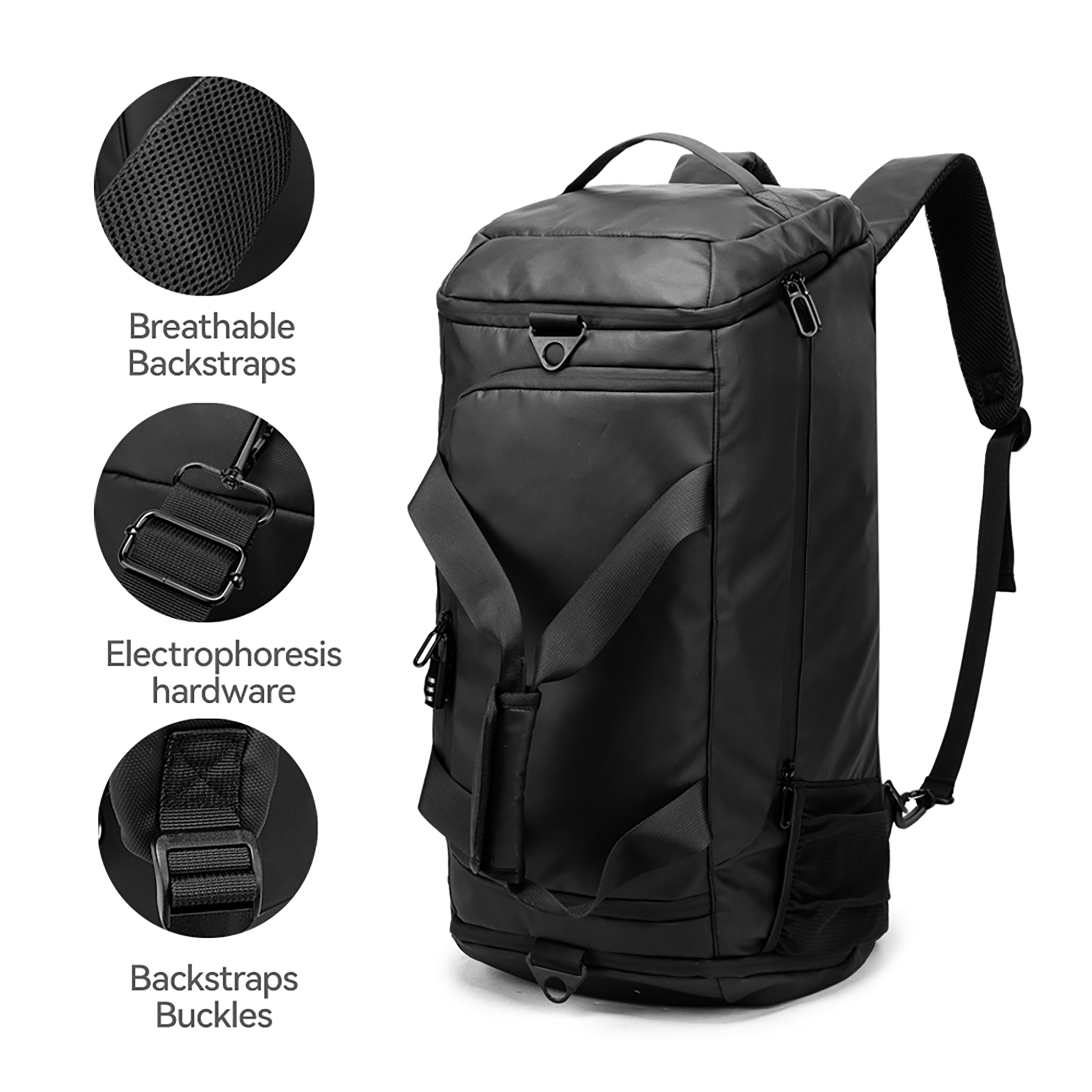 NINGKIN 40L Gym Duffle Bag with Shoe Compartment, Waterproof Travel Sports Bag with Wet Pocket, Laptop Sleeve and Water Bottle Holder
