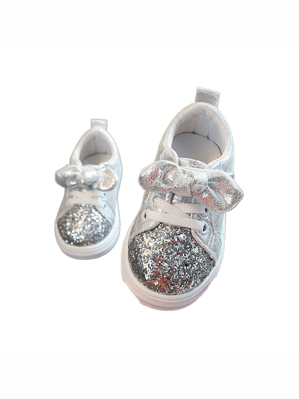 Cute Girls Casual Shoes Sneakers Toddler Baby Girls Bow Sequin Crib Trend Casual Shoes Kids Children Anti Slip Pink Dress Shoes - image 4 of 6