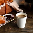 thumbnail image 2 of Tazas de café de papel desechables, 12 oz [paquete de 100], vasos de papel para café blanco caliente de 12 oz, estilo de papel engrosado, 2 of 5